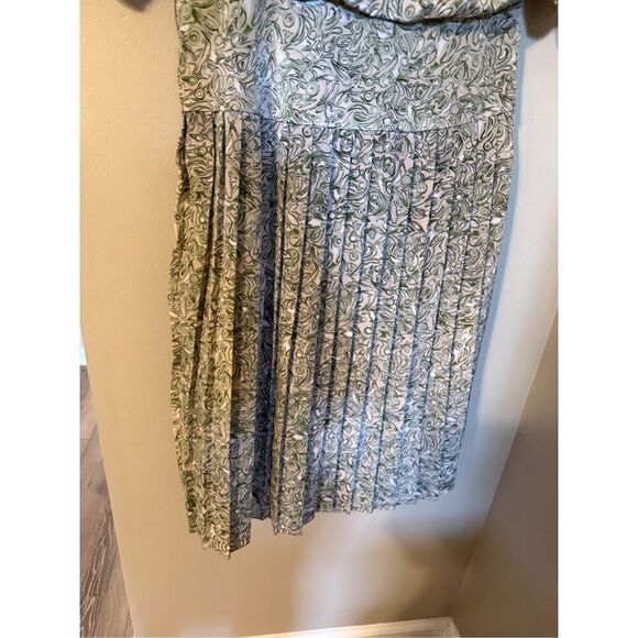 Vintage Positive Influence Size S Collared House Dress Gray Pleated Grannycore - Picture 9 of 15